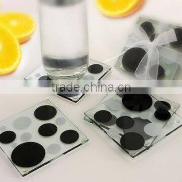 Square silk screen printed glass coaster table coasters glass printed coasters