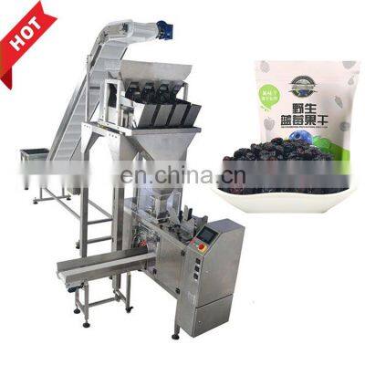 Automatic Dried Fruit Blueberry Snack Multi Heads Weigher Zip Lock Packing Machine