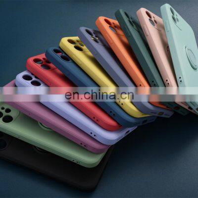 HOT Soft Cover Liquid Silicone TPU Phone case  Colorful cell phone case for iPhone 13 case with ring holder lanyard