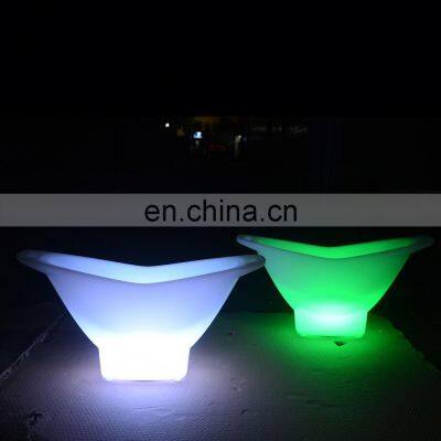 Custom bar printed clear acrylic plastic luminous led ice bucket for beer wine champagne