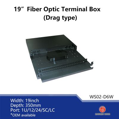 OEM WS02-D6W Drag-and-drop 19inch Rack Mount Optical Fiber Terminal Box for  Optical fiber network