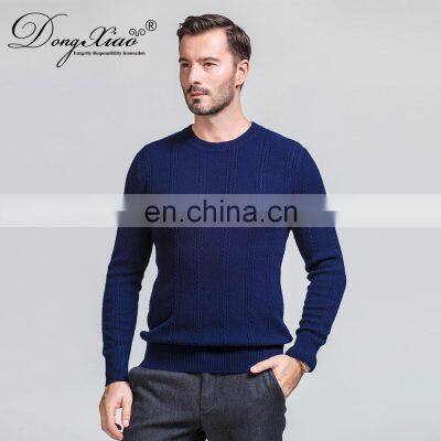 High Quality 100% Merino Wool Crew Neck Cable Knitted Pullover Sweater for Men for Winter photo-5
