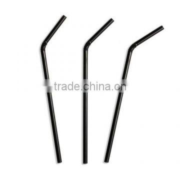 Eco-friendly Plastic straw Black felxible plastic drinking straw, hard straw with spoon, black jumbo straw