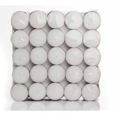 10/50 Pcs Pack Cheap Paraffin Wax White Smokeless Unscented Tealight Candles for Wholesale