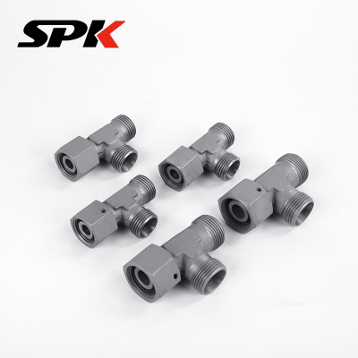 Carbon Steel Hydraulic Oil Tube Fitting, Stainless Steel Tee Ferrule-Type Transition Fitting with One End Female Thread & CC Union Joint