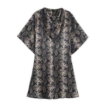 2025 New Fashionable Elegant Women's Animal Print Mini Dress photo-4