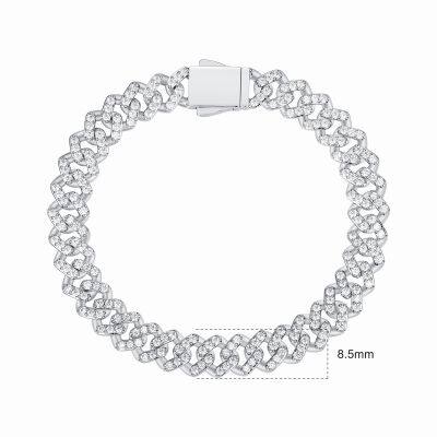 Width Bling CZ Miami Cuban Link Chain Bracelet Hip Hop Micro Pave 5A Clear Cubic Zirconia Cuban Jewelry For Men photo-2