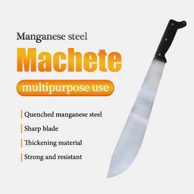 Garden Machete 24 Inch Blade, Heavy Duty Steel Knife for Grass Trimming and Farming
