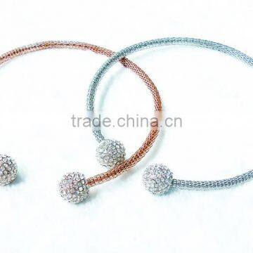 Europe and America Fashion High-grade Open Collar Crystal Ball Pendant Necklace photo-3