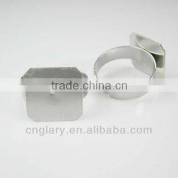 finger ring with square plate,flat pad ring