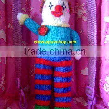 Peru Hand Made Acrylic Knitted Toy "Clown"