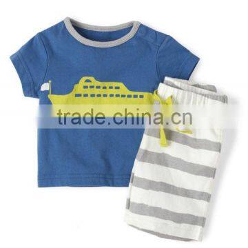2016 Foreign Trade Baby Boy Cloth Cute Boy 12M-4Y Summer Harlen Outfits Cloth Sets Pure Cotton Shirt+Shorts Clothing Suits Sets photo-2
