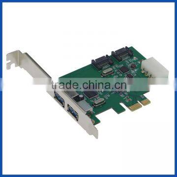 Daul SATA III 2port USB 3.0 expansion card PCI Express Host adapter controller card for Desktop