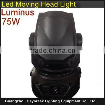 New Arrived Disco led moving head spot light 75w Luminus moving head gobo DMX512