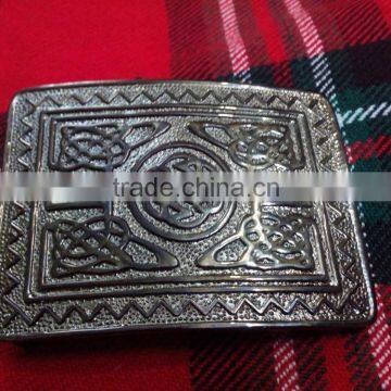 Celtic Design Kilt Belt Buckle In Antique Finished Made Of Brass Material