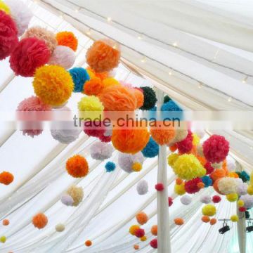 Professional Party supplies Wedding Decorative paper flowers Tissue paper Pom Pom