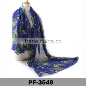 2016 New Dream Rose Pattern Voile Scarf Summer Sunshade Shawl Wholesale Scarves