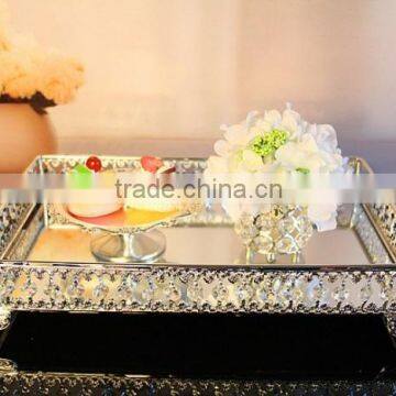 AN331 ANPHY European Style Real Silver Plating Wedding Cake Fruit Dessert Metal Glass Plate Stand Display 39.5*26.5*8.5cm 2500g
