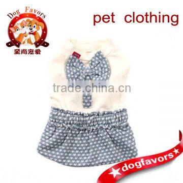 2014 New Style Knitting Patterns Cat Clothes Nice Big Bow Knot Smocking Off White Halloween Costumes for Dogs