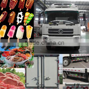 Refrigerated truck box for meat transport