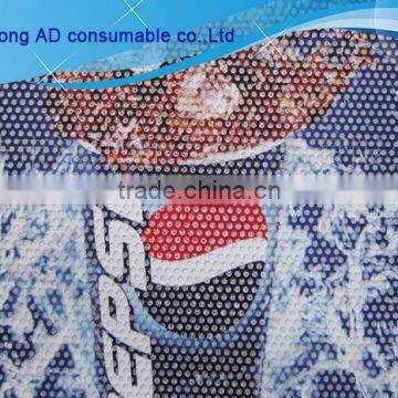 Hot sales One way vision 160g adhesive film for window glass perforated plastic sheet with low price