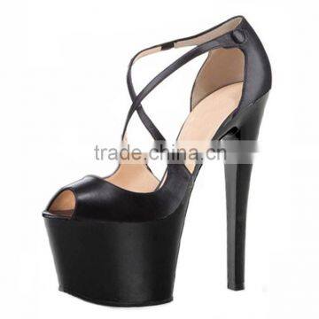 Summer Sexy Crystal Slippers Female High-Heeled Paillette Platform Slippers Clear 7 Inch High Heel Sandals                        
                                                Quality Choice