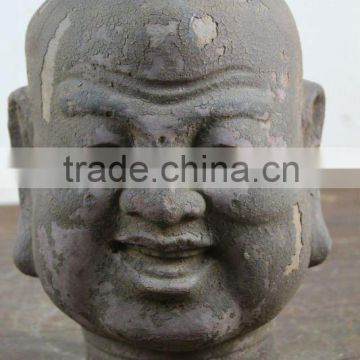 Chinese antique wooden Buddha head sculpture