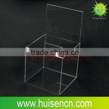 Popular acrylic ballot box with sign holder