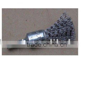 End brush-crimped wire with shank