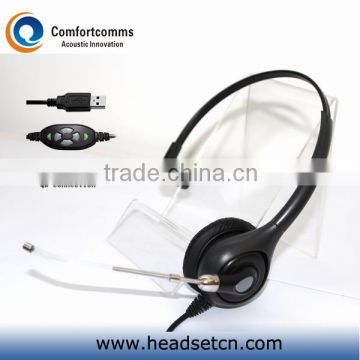 Professional noise cancelling call center micro usb headset headphone HSM-600TPQDUSBC