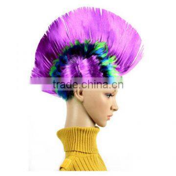 Punk Mohawk Mohican Wig Hair Six Rainbow Colors Costume For Halloween Party W264