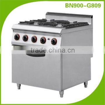 Commercial Four Burner Range With Oven BN-900-G809