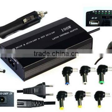 Hot selling 100W universal laptop USB car charge Adaptorr for all Notebook Computer