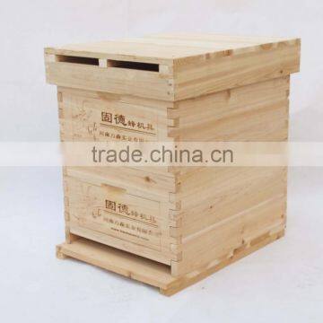 High quality standard ten frame two levels Chinese fir wooden beehive for apiculture