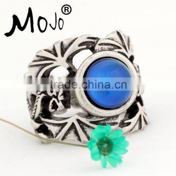 Dragon Pattern Top Quality Big Fashion Ring Designs with Single Stone Change Color Ring for Man Stone Ring Designs for Men