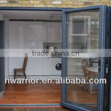 Residential aluminum folding door with thermal break profile