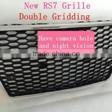 for audi A7 S7 RS7 aftermarket Grille with camera hole+night vision Double gridding