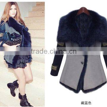 2016 popular Europe style hign quality faux fur jacket