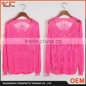 2016 OEM custom made New arrival Fashion multi-colors handmade women sweater design