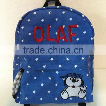 1# Cute Embroidery Tarpaulin Backpack With Cartoon Figure for Students