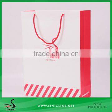 Sinicline Matte Finishing Surface Paper Shopping Bag with Pink Nylon Handle