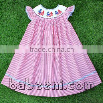 Lovely crab smocked dresses for celebrating Independence Day
