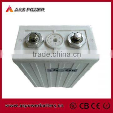 Rechargeable 3.2v 60ah lifepo4 battery cell for solar energy, backup power, telecom