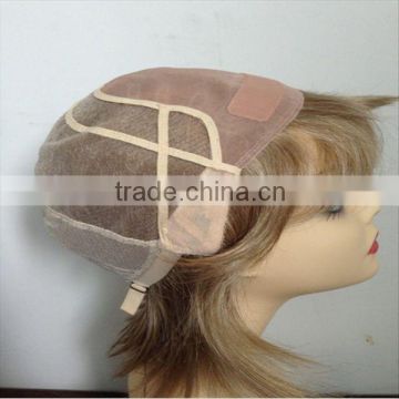 hand tied synthetic mono wig for young women