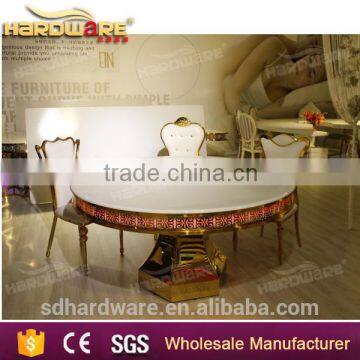 Dubai LED Round Golden Stainless Steel Base Wedding Dining Table for Events photo-6