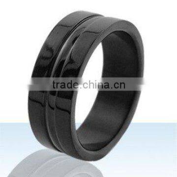 Fashion titanium jewelry,black titanium ring,ribbed titanium ring, titanium jewellery,fashion titanium ring, titanium jewelry