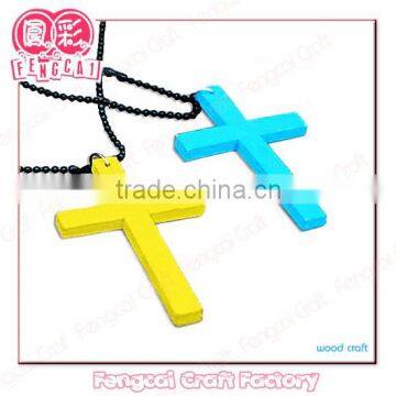 Custom Wooden Color Religious Cross Necklace Pendant ( wood Art/crafts in laser-cut & engraving)charm