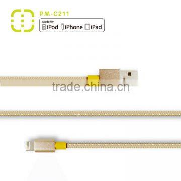 walnut mfi braid nylon charging and data transfer cable for iphone 6