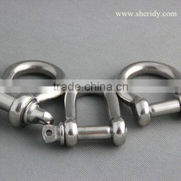 Stainless steel shackle with adjustable screw pin