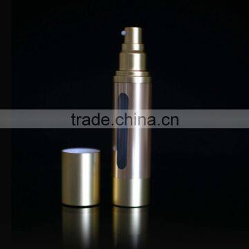 Aluminum Golden Metal Color Hollow Out Airless Pump Bottle